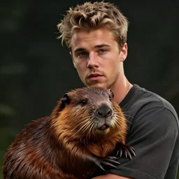 hyperrealistic dslr film still of justin bieber holding his pet beaver, stunning 8 k octane comprehensive 3 d render, inspired by istvan sandorfi & greg rutkowski & unreal engine, perfect facial symmetry, dim volumetric cinematic lighting, extremely hyper - detailed, extremely lifelike attributes & lifelike texture, intricately detailed, masterpiece, artstation, stunning