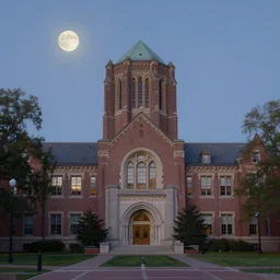 princeton university buildings, hyperrealistic, highly detailed, cinematic, single ray of moon, beautiful, cgssociety, artstation, 8 k, oil painting