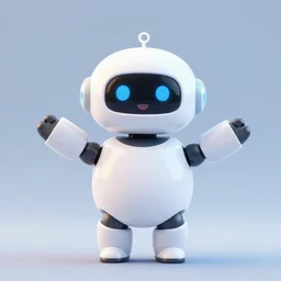 lovely open arms robots, cute and happy