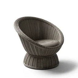 ornate papasan chair, stylized 3d render, isolated on a pure white background, centered, entire object in frame, sharp focus, soft studio lighting