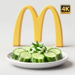 a 3 d rendered 4 k marketing poster for a new cucumber dish in mcdonalds.
