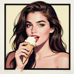 woman eating ice cream, Roy Lichtenstein print