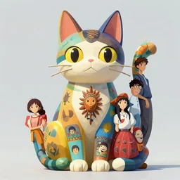 maximalist vibrant sculpture of godly cat, painted by makoto shinkai takashi takeuchi studio ghibli, akihiko yoshida, yoshitaka amano, wangechi mutu, clean cel shaded vector art. shutterstock. behance hd by lois van baarle, artgerm, helen huang, rossdraws, illustration