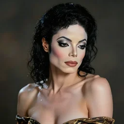 a photo of michael jackson as a skinny woman