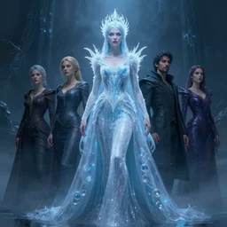 epic professional digital art of ice queen, atmospheric lighting, painted, intricate, detailed, foreboding background, by leesha hannigan, wayne haag, reyna rochin, ignacio fernandez rios, mark ryden, iris van herpen,, epic, stunning, gorgeous, much wow, cinematic, masterpiece.