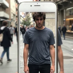 candid street photo of a man who has no idea where he is but he's trying to pretend like he isn't lost but everyone can tell that he is in fact very much lost, photo taken with an iphone, zoomed in
