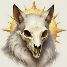 stunning god of feline skull portrait, skull, furry, sun, fantasy, intricate, elegant, highly detailed, digital painting, artstation, concept art, smooth, sharp focus, illustration, art by afshar petros and krenz cushart and artem demura and tony sandoval