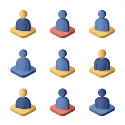 a team isometric 3 d icons, 8 k resolution, vector image, stock vector icons - c 1 9
