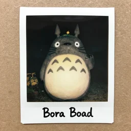 Polaroid photo of a real life totoro, award winning