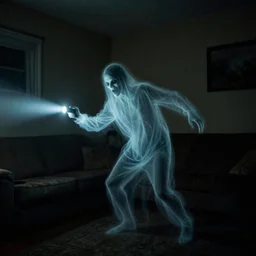 horror demon evil transparent spirit attacks in living room interior coloured photo close shot on iphone, dynamic pose, sharp focus, grainy, corpse, paranormal, long exposure, flashlight, night, total darkness, poltergeist, aberrations,