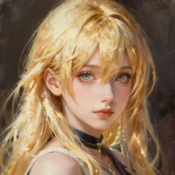 portrait of a blond anime character ultra realistic painting