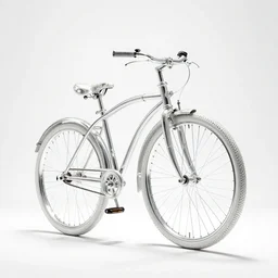 crystal penny farthing bicycle, photorealistic, isolated on a pure white background, centered, entire object in frame, sharp focus, soft studio lighting