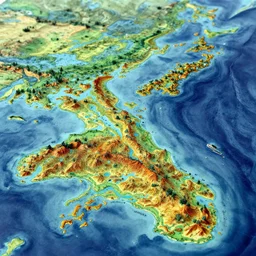surreal subduction zone charts of land and ocean , geological chart style, in focus, kim keever, peter mohrbacher, fred tomaselli, roger dean, vivid color, hyper detailed
