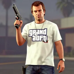 jimmy donaldson as a grand theft auto 5 character, holding gun, cover game art n 4