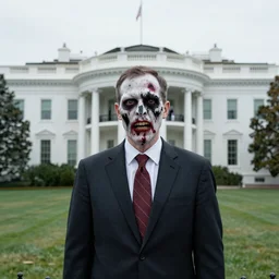 Official White House portrait of a zombie President