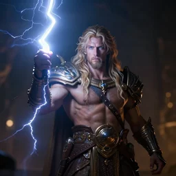 god of light holding a lightning bold, dramatic lighting, slight bokeh on background, cinematic, portrait shot, extremely high detail, foto realistic, cinematic lighting, post processed, concept art, artstation, matte painting, blizzard studio, wow,  style by eddie mendoza, raphael lacoste, alex ross