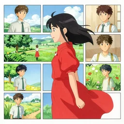 un dia de paz! kat dennings in red dress, arte koto no ha no niwa, makoto shinkai, moebius, milo manara, hugo pratt, french comic art, semi - realistic anime, portrait, beautiful face, symmetrical face, trending on pixiv, detailed, clean lines, sharp lines, crisp lines, award winning illustration, masterpiece, 4 k