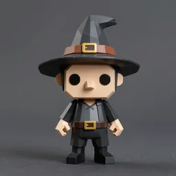 low polygon witch stop motion vinyl action figure, plastic, toy, butcher billy style