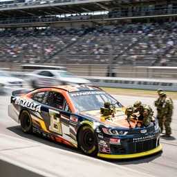 military intervention at a nascar circuit