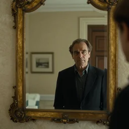 a mirror of a mirror of a mirror with a man, by wally pfister, by emmanuel lubezki