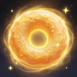 The mighty donut, yellow aura, celestial, divine, Artstation