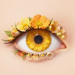 eye made of flowers