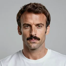 Emmanuel macron with Freddie Mercury mustache, big mustache