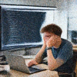 a developer losing his mind over his failing code.
