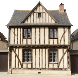 artwork of one half - timbered house in normandy by alexandre calame