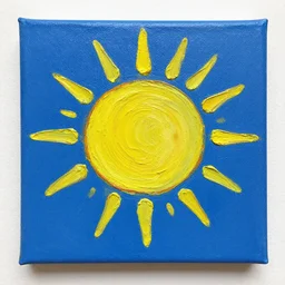impasto acrylic painting of blue sunshine, by moon stumpp, vivid and beautiful