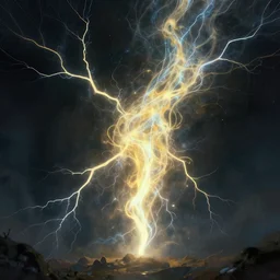 electric energy formless and yet formed, fantasy art, detailed
