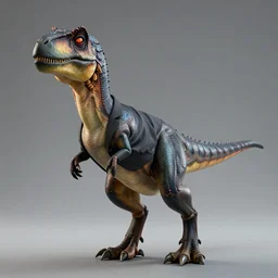 velociraptor wearing a suit, photorealistic