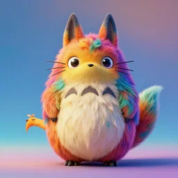 3 d model of a beautiful vibrant colored kitsune with long fur and large eyes by leesha hannigan and alexander jansson : 1 | centered, colorful, matte background : 0. 9 | by jim henson : 0. 7 | dave melvin : 0. 4 | unreal engine, deviantart, artstation, octane, finalrender, concept art, hd, 8 k resolution : 0. 8