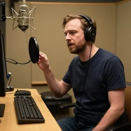 moe szyslak at a recording booth