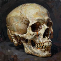oil painting skulls and tears detailed kristen margiotta photo