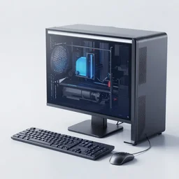 3 d render of a computer