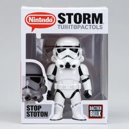 nintendo stormtrooper stop motion vinyl action figure, plastic, toy, by butcher billy