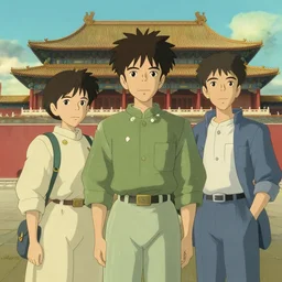 beijing, in the style of studio ghibli, j. c. leyendecker, greg rutkowski, artgerm