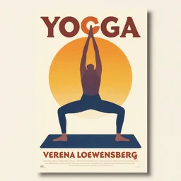 a retro yoga poster designed by mitsuo katsui and verena loewensberg