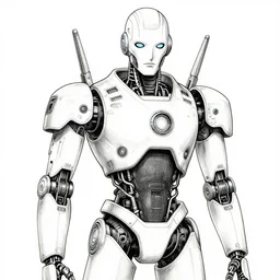 robot designed by syd mead and dieter rams, portrait, cyberpunk 2 0 2 0 manual, by steampoweredmikej, by tim bradstreet, inktober, ink drawing, black and white, coloring pages, manga, highly detailed