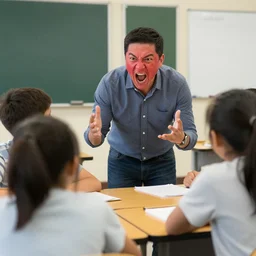 mathnasium teacher yelling at students, red faced