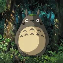 totoro that protrudes from the forest from studio ghibli style by yuumei