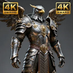 warrior with metal eagle themed armour, highly detailed, 4 k, hdr, award - winning, octane render, artstation