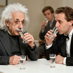 albert einstein drinking rakia with his friends