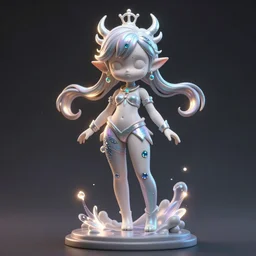 ilya kuvshinov, artgerm isolated magical girl vinyl figure, artisan designer figure photography, glitter accents on figure, holographic undertones, expert human proportions, high detail, ethereal lighting, rim light, expert light effects on figure, sharp focus, dramatic composition and glowing effects unreal engine, octane, editorial awarded best character design