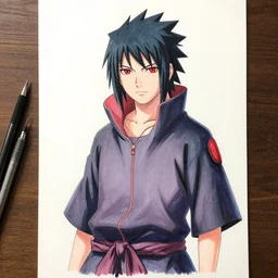 multicolor drawing of uchiha sasuke in real life by artgerm created at contemporary in high resolution, with inspiring feeling