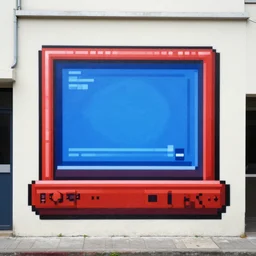 street art looking like retro videogames from the 8 0 s, pixelized