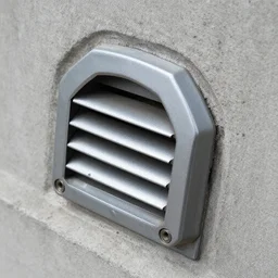 close-up broken angular machine vent on the concrete