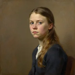 Greta Thunberg painted by Edmund Blair Leighton