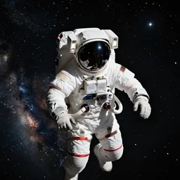 astronaut lost in space after collision, hopeless, professional photography, sharp focus, stars and galaxy